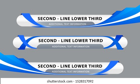 Vector video headline title or television news bar design template isolated on white background