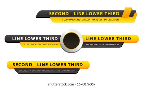 Vector video headline title or television news bar design template isolated on white background