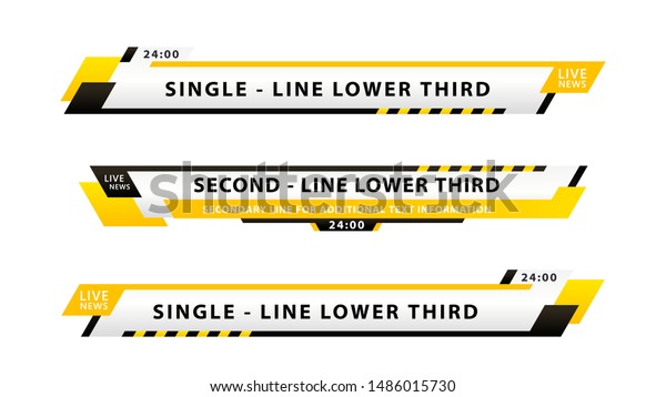 白い背景にベクター画像の見出しタイトルまたはテレビのニュースバーデザインテンプレート のベクター画像素材 ロイヤリティフリー 1486015730