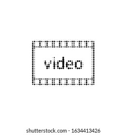 Vector video icon in halftone