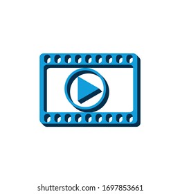 Vector video icon
isometric. 3d  sign isolated on white background.