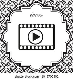 Vector video icon on a geometric background of eps