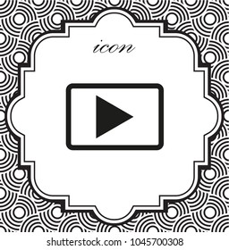 Vector video icon on a geometric background of eps