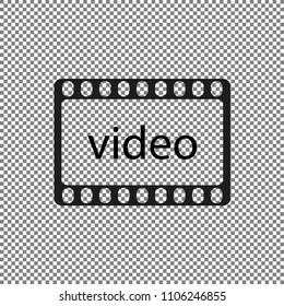 Vector video icon on a transparent background