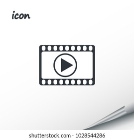 Vector video icon on a wrapped silver sheet