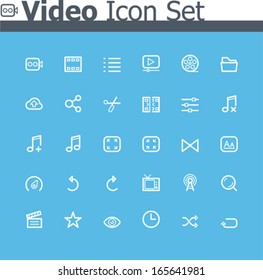 Vector video icon set