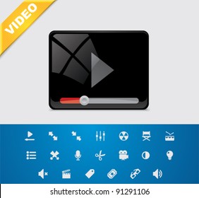 Vector video icon set