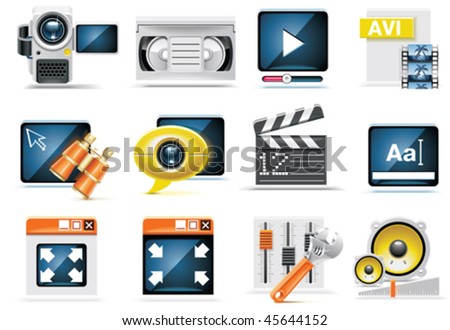 Vector video icon set