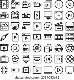 Vector of Video Icon Set. Perfect for user interface, new application.
