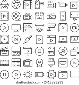 Vector of Video Icon Set. Perfect for user interface, new application.
