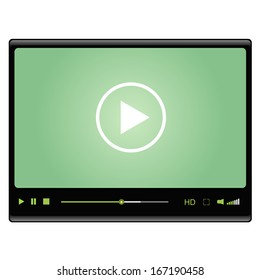 Vector video player isolated on white