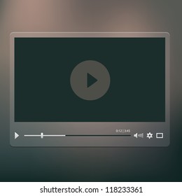 Vector video player on the dark background