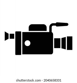 Diseño de iconos de glifo de grabador de vídeo vectorial
