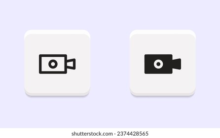Vector video recording symbol in neumorphism buttons or neumorphic style