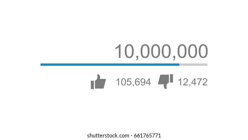 Vector of video views counter close up.