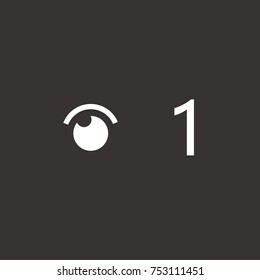 Vector of video views counter, user count of live stream close up.