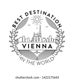 Vector Vienna City Badge, Linear Style