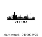 Vector Vienna skyline. Travel Wien famous landmarks. Business and tourism concept for presentation, banner, web site.