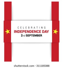 Vector Vietnam Independence Day 2nd September Celebration Card. Illustration