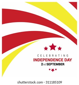 Vector Vietnam Independence Day 2nd September Celebration Card. Illustration