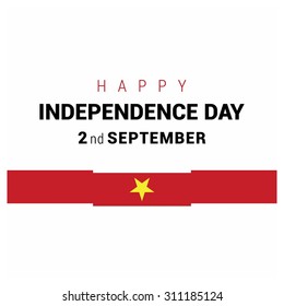 Vector Vietnam Independence Day 2nd September Celebration Card. Illustration