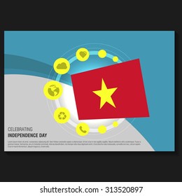 Vector Vietnam Independence Day Flyer template. Creative Brochure Title Page. National Day Leaflet design element. vector illustration