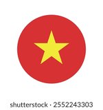 Vector Vietnam National Flag icon. Round flag of Vietnam on white Background.