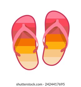 Vector vietnamese flip flops isolated on white background. Vietnamese slates shoes for beach. Cartoon style illustration.