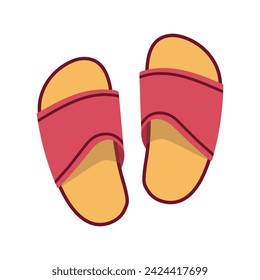 Vector vietnamese flip flops isolated on white background. Vietnamese slates shoes for beach. Cartoon style illustration.