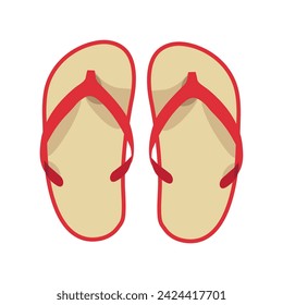 Vector vietnamese flip flops isolated on white background. Vietnamese slates shoes for beach. Cartoon style illustration.
