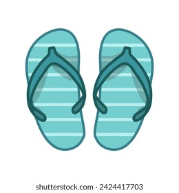 Vector vietnamese flip flops isolated on white background. Vietnamese slates shoes for beach. Cartoon style illustration.