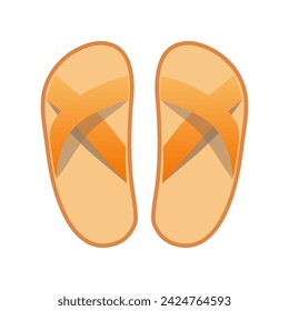 Vector vietnamese flip flops isolated on white background. Vietnamese slates shoes for beach. Cartoon style illustration.