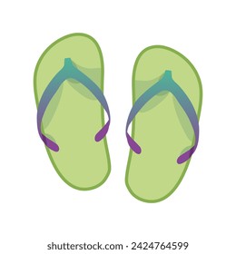 Vector vietnamese flip flops isolated on white background. Vietnamese slates shoes for beach. Cartoon style illustration.