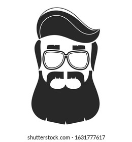 Vector View Of A Bearded Man's Profile Logo For A Hair Salon, Poster, Poster And Template.