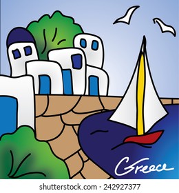 Vector view of Greece