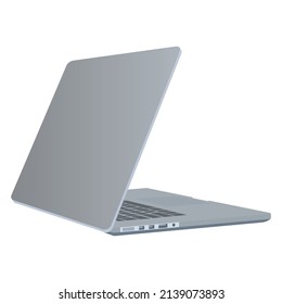 Vector view of laptop from behind