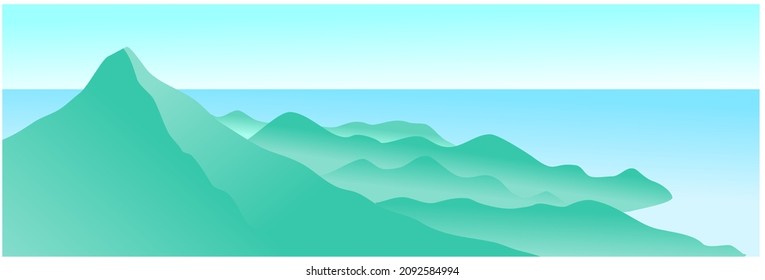 vista vectorial de las cordilleras y el mar