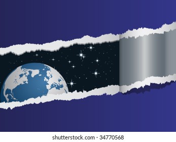 vector view on earth in space