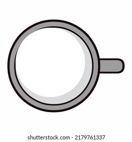 Vector view over a cup of milk