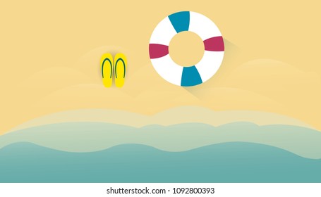Vector view of summer beach