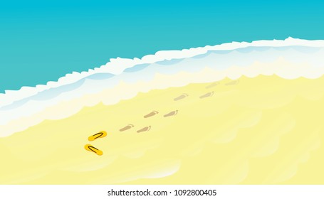 Vector view of summer beach