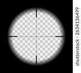 Vector view through sniper rifle scope aiming at target with pointers