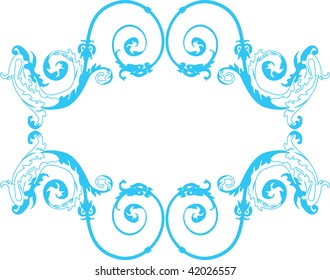 Vector vignette In flower style