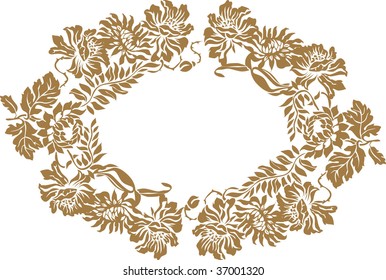 Vector vignette In flower style - Empire, East, Greek, Gothic, Modernist, Rococo, Romance, baroque