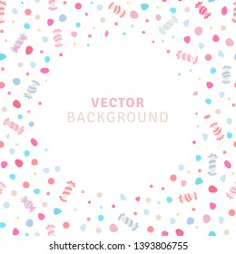 Vector vignette frame with sweets and candies