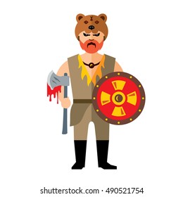 Vector Viking. Flat style colorful Cartoon illustration.