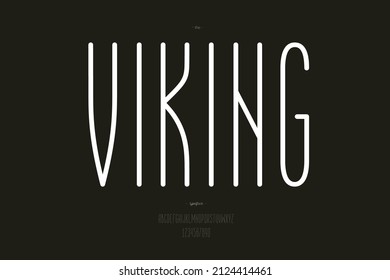 Vector Viking Font Trendy Typography For Infographics, Motion Graphics, Video, Promotion, Decoration, Logotype, Party Poster, T Shirt, Book, Animation, Banner. 10 Eps