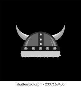 Vector of viking helmet logo on black background