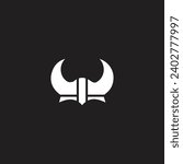 Vector, Viking horned helm set silhouette Viking helmet icon on transparent background