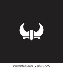 Vector, Viking horned helm set silhouette Viking helmet icon on transparent background svg